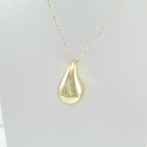 Collana donna con pendente a goccia in argento placcato oro altezza 30 mm - Foto 4 di 10
