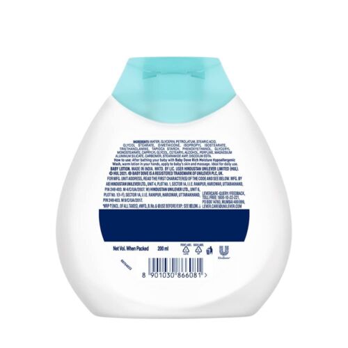 Baby Dove Rich Moisture Baby Lotion For Soft Skin 200ml - Picture 3 of 8