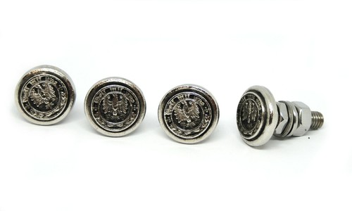 4 Schrauben,Kennzeichen,motorrad,chopper,Gott mit uns,Wappen,Adler - Picture 2 of 4