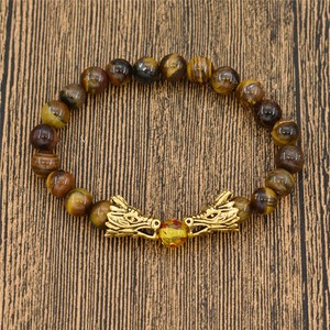 Double-Dragon-Head-Bracelet-Natural-Stone-Beads-Bangles-Wristband-Mens-Jewelry