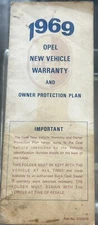 1969 Opel Original New Vehicle Warranty & Owner Protection Plan W Registration
