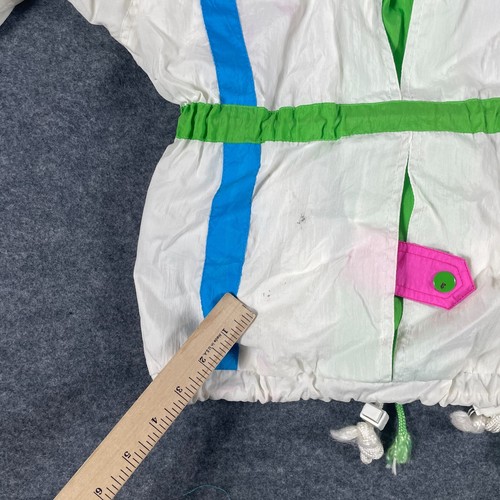 VTG Andy Johns Jacket Girls 10 White Colorful Retro Windbreaker Skiing Light - Picture 13 of 14
