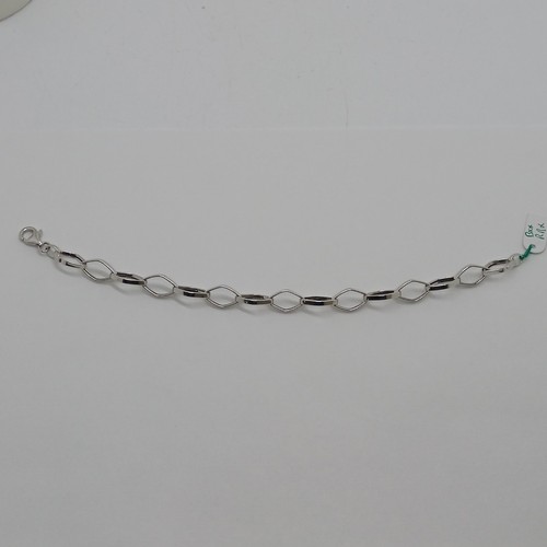 BRACCIALE DA DONNA A MAGLIA IN ORO BIANCO 18KT 750 5,4 GRAMMI (0366) - Foto 2 di 9
