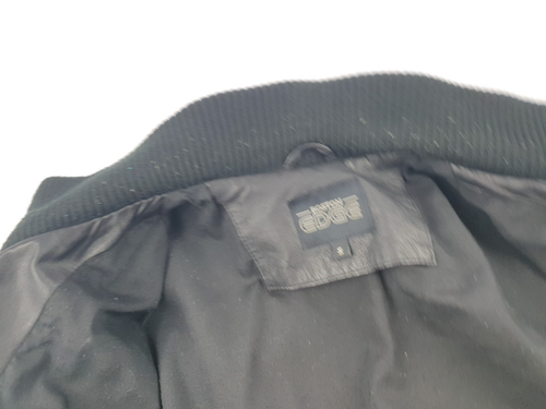 Boston Edge Men's Black Leather Jacket Size S – Zip Pockets, Bomber Style - Picture 15 of 19