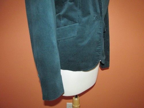 New Talbots Size 10P Tartan Blue One Button Velveteen Peplum Jacket Blazer - Picture 5 of 12