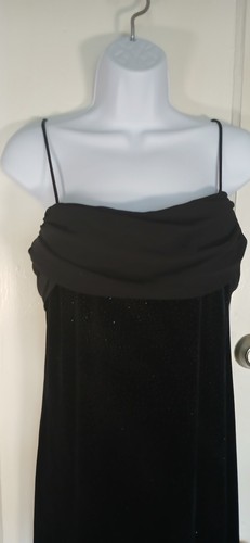 Vintage Dress Womens 8 Black Velvet Maxi Beaded Goth Fairy Whimsigoth Y2k Witchy - Picture 6 of 10
