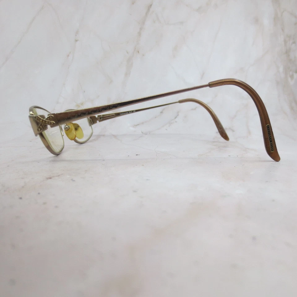 Marco de gafas Geoffrey Beene Fashionista dorado borde completo ovalado 51-17-135 Foto 3 de 4