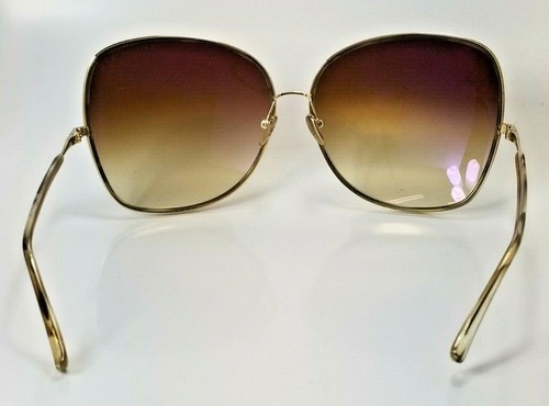 NUOVI OCCHIALI DA SOLE OVERSIZE DITA MARRONE/ORO SFUMATO BLUEBIRD TWO 21011B TITANIO - Foto 5 di 8