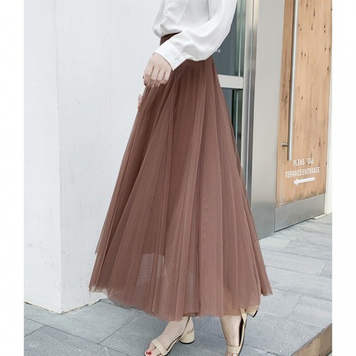 Damen Langrock Tutu Tüll Rock 3 Layer A-linie Braut Hohe Taile Röcke Petticoat - Bild 14 von 15