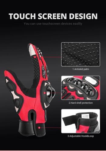 Motorcycle Glove Summer Riding Breathable Gloves Hard Knuckle Touchscreen Gloves - Picture 20 of 31