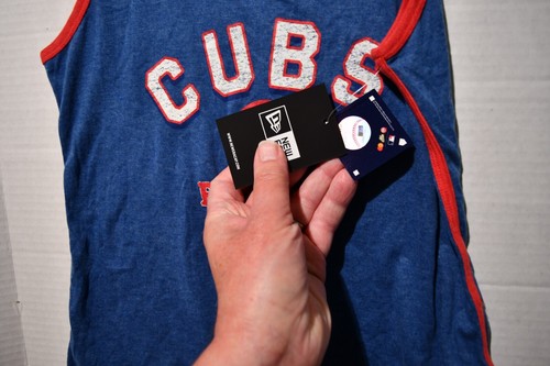 Camiseta sin mangas Chicago Cubs genuina MLB New Era azul envejecida pequeña nueva con etiquetas - Imagen 4 de 6