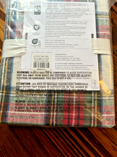 Pottery Barn holiday PLAID Pillow SHAM cover Disney Christmas gift party Stewart - Picture 11 of 19