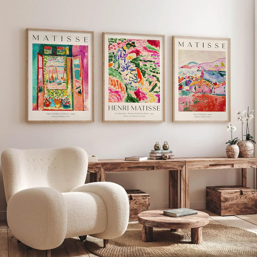 Henri Matisse Wall Art Prints Set of 3 - Aesthetic Canvas Wall Decor - Abstract - Picture 6 of 7