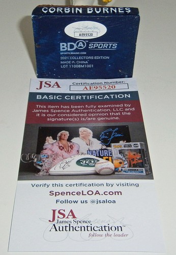 CERVECEROS Corbin Burnes 2021 firmado bobblehead SGA JSA certificado de autenticidad automático bobble autografiado - Imagen 3 de 3