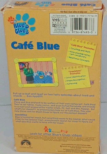 VTG VHS Blues Clues Cafe Blue 2001 Nickelodeon Math Restaurant Vocabulary - Imagen 5 de 11