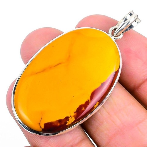 Elegante colgante hecho a mano de plata maciza 925 con piedras preciosas mookaite venta día de la amistad - Imagen 3 de 7