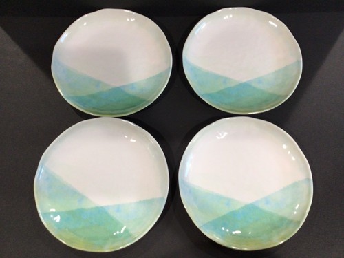 8 Artisan de Luxe home Nautical Watercolor Blue Green Plates Melamine 9” & 11” - Picture 2 of 9