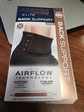Copper Fit Elite Back Support AirFlow Back Brace Adjustable Double-Band 30-50"
