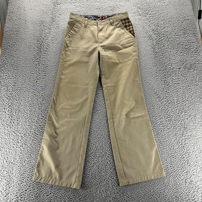 Quiksilver Chino Pants Women Size 18 Beige Polyester Blend Slim Boot Skater