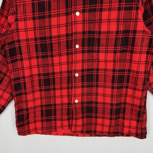 Vintage Hardwick Shirt Mens Large Sanforized Red Black Plaid Flannel 60s USA - Picture 3 of 12