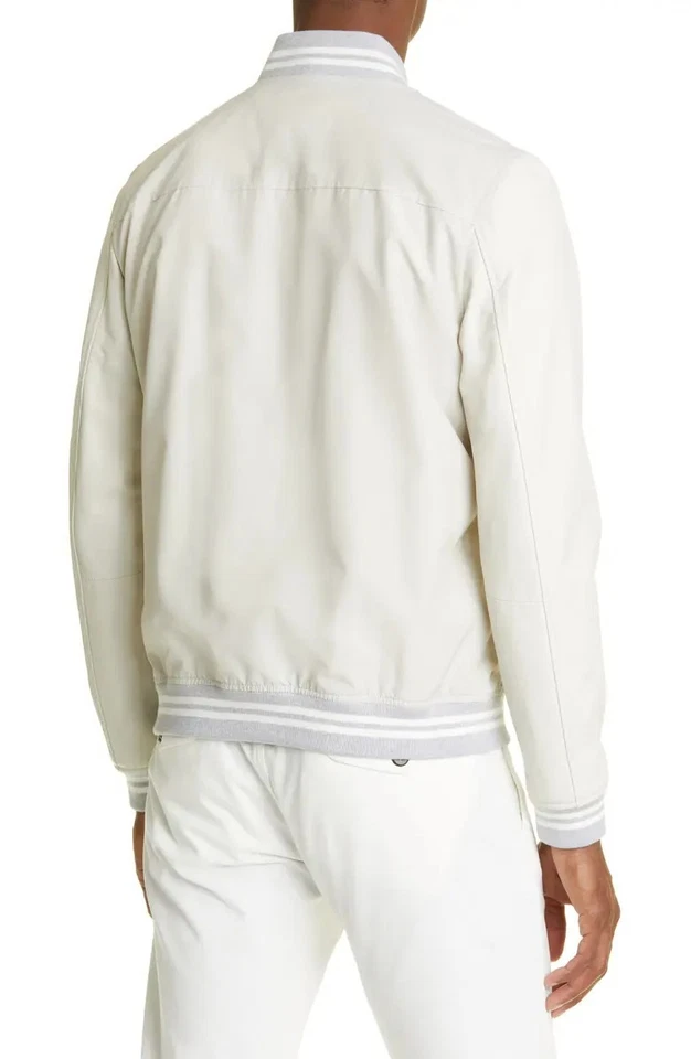 ELEVENTY Platinum Mixed Media Waterproof Bomber Jacket, Size 42 (52 IT) - $1,695 - Image 3 of 4