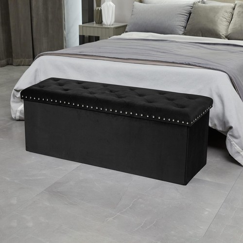 Storage Ottoman Bench, Folding Tufted Ottomans with Storage, Extra Large 140L... - Picture 7 of 8