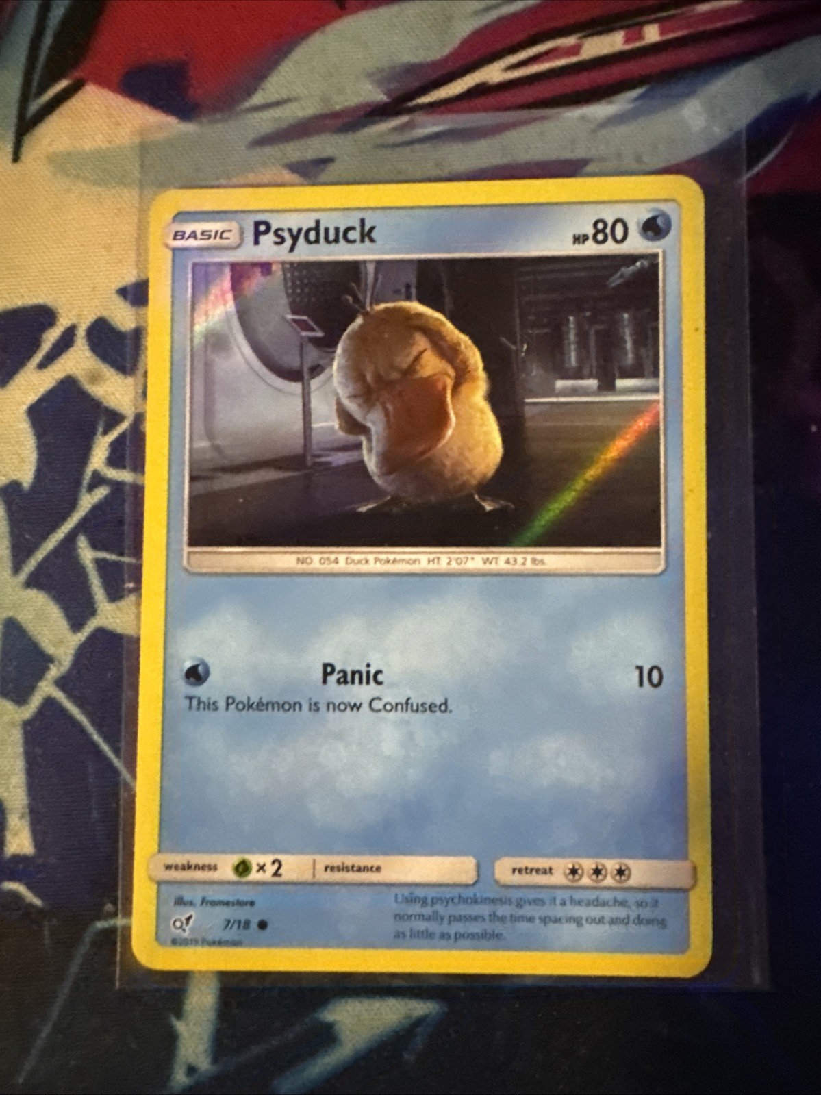 Pokémon TCG Detective Pikachu Psyduck Card 7/18 Holo Common NM Condition