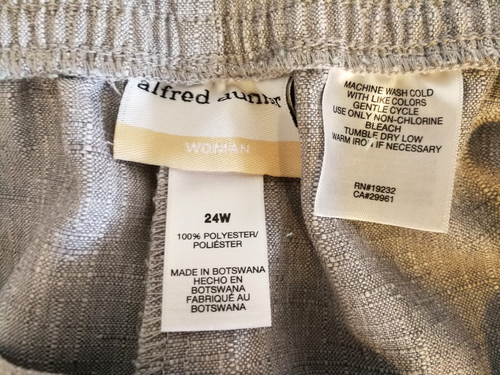 Alfred Dunner Womens Pants 24W Plus Gray Stretch Pull On Pockets Casual Office - Picture 3 of 3