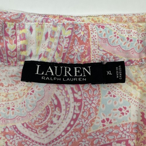 Lauren Ralph Lauren 3/4 Sleeve Blouse Women X Large Aop Multicolor..#33869 - Picture 2 of 9