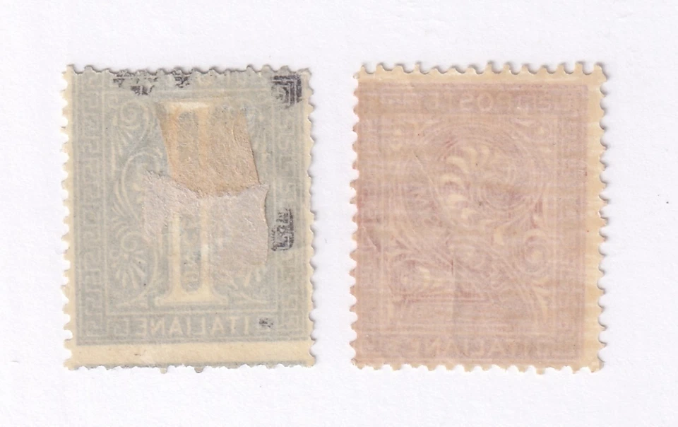 МАРКИ MATT'S ИТАЛИЯ #24-#25 1- И 2-CENTESIMI ВЫПУСКОВ 1863-77, MH CV$30 - Изображение 2 из 3