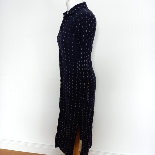 Anthropologie Damsel + The Odells XS UK 6 8 Cotton Caftan Maxi Dress Navy White - Picture 7 of 10