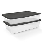 Homz 41Qt Stackable Plastic Storage Containers w/Snap-Close Lid, (2 Pack) (Used)