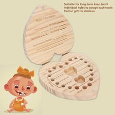 Baby Tooth Box Wooden Individual Holes Primary Teeth Foetal Hair Organizer