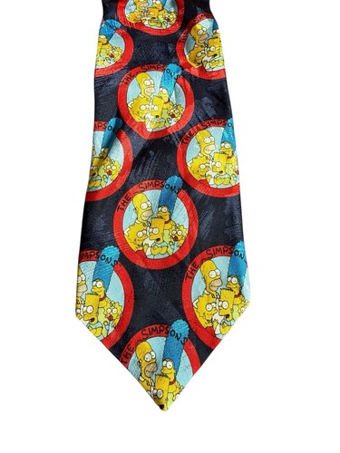 Corbata St Michael Vintage Los Simpson Para Hombre 1997 Poliéster Azul Marino Marge Homer - Imagen 2 de 5
