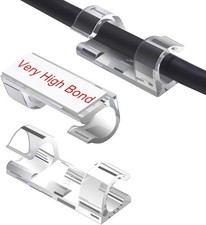 40PCS Strong Adhesive Cable Clips Clear, Premium Wire Holders for Wall, clear