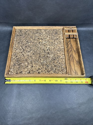 Vintage 1970s Wood Framed Cork/Bulletin Board Shadow Box - Picture 7 of 8