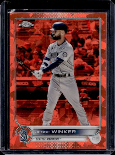 2022 Topps Chrome Update Sapphire Jesse Winker Refractor Orange #16/25 Mariners