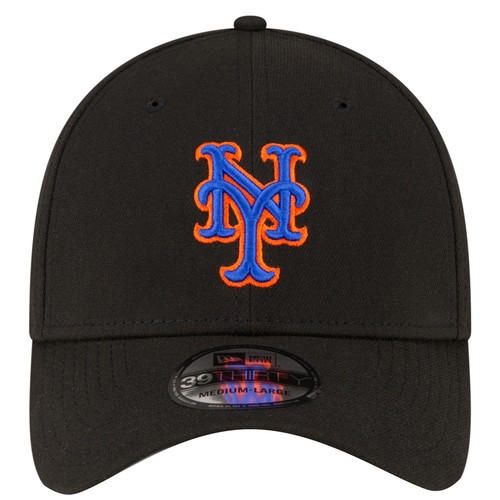Men's New Era Black New York Mets Alternate Team Classic 39THIRTY Flex Hat - Imagen 2 de 6