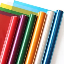 Transparent Colored Cellophane Wrap Roll - 6 Colors, 34 in x 16.4 ft Cellopha...