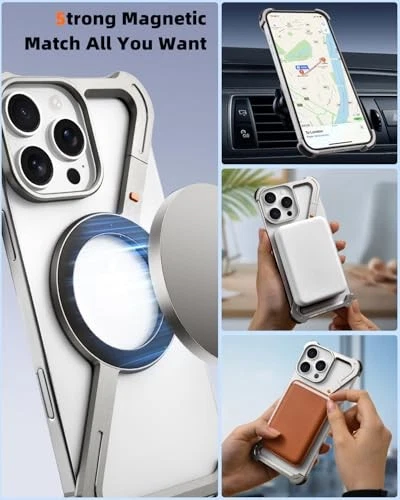 Minimalist Phone Case Compatible with for iPhone 16 Pro 6.3" Natural Titanium - Picture 4 of 8