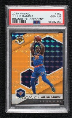 2020 Mosaic Fluorescent Orange Prizm 20/25 Julius Randle #152 PSA 10 GEM MT v1i