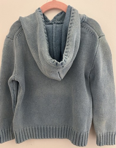 Polo Ralph Lauren SZ 5T American Flag Indigo Knit Cotton Hoodie Sweater # 7153 - Picture 7 of 9