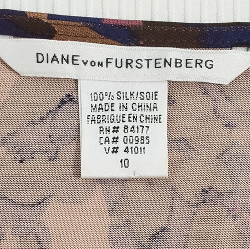 Diane Von Furstenberg Ziana Silk Dress Sz 10 Leopard Print 3/4 Sleeve Faux Wrap - Picture 3 of 10