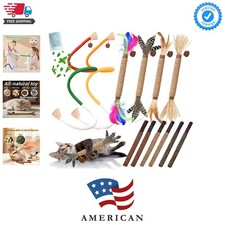 Complete Cat Play Kit - 12PCS Interactive Chew Toys with Silvervine  Catnip