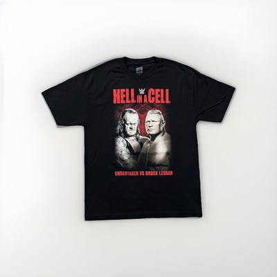 WWE Hell in a Cell 2015 Undertaker vs Brock Lesnar T-Shirt Men s L Black