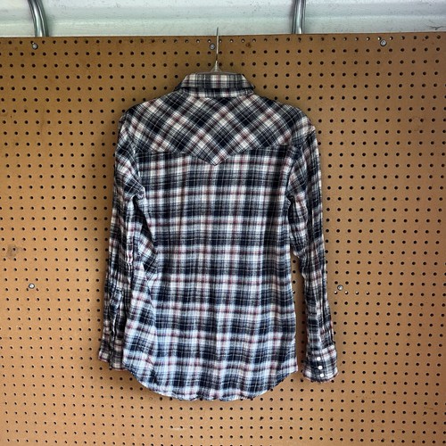 Wrangler Wrancher Herren Langarm Perlen Druckknopf Flanell Hemd Größe Medium - Bild 7 von 9