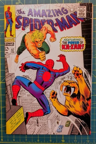 Amazing Spider-Man #57 1968 1st Meeting w/ Ka-Zar John Romita Cover FN/6.0ish