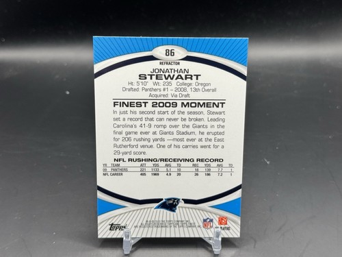 2010 Topps Finest Jonathan Stewart Mosaic Refractor /10 SSP Panthers #86 - Picture 2 of 2