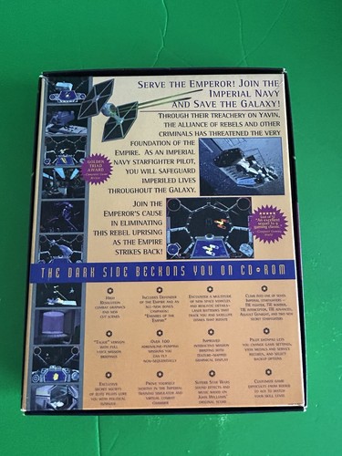 Star Wars Lucas Arts Tie Fighter Collector's CD-ROM Big Box PC Game+Hint Book* - Picture 2 of 18