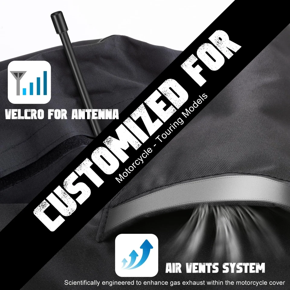 Trike Cover Heavy Duty 420D Waterproof for Harley Davidson Freewheeler Tri Glide - Image 4 of 4